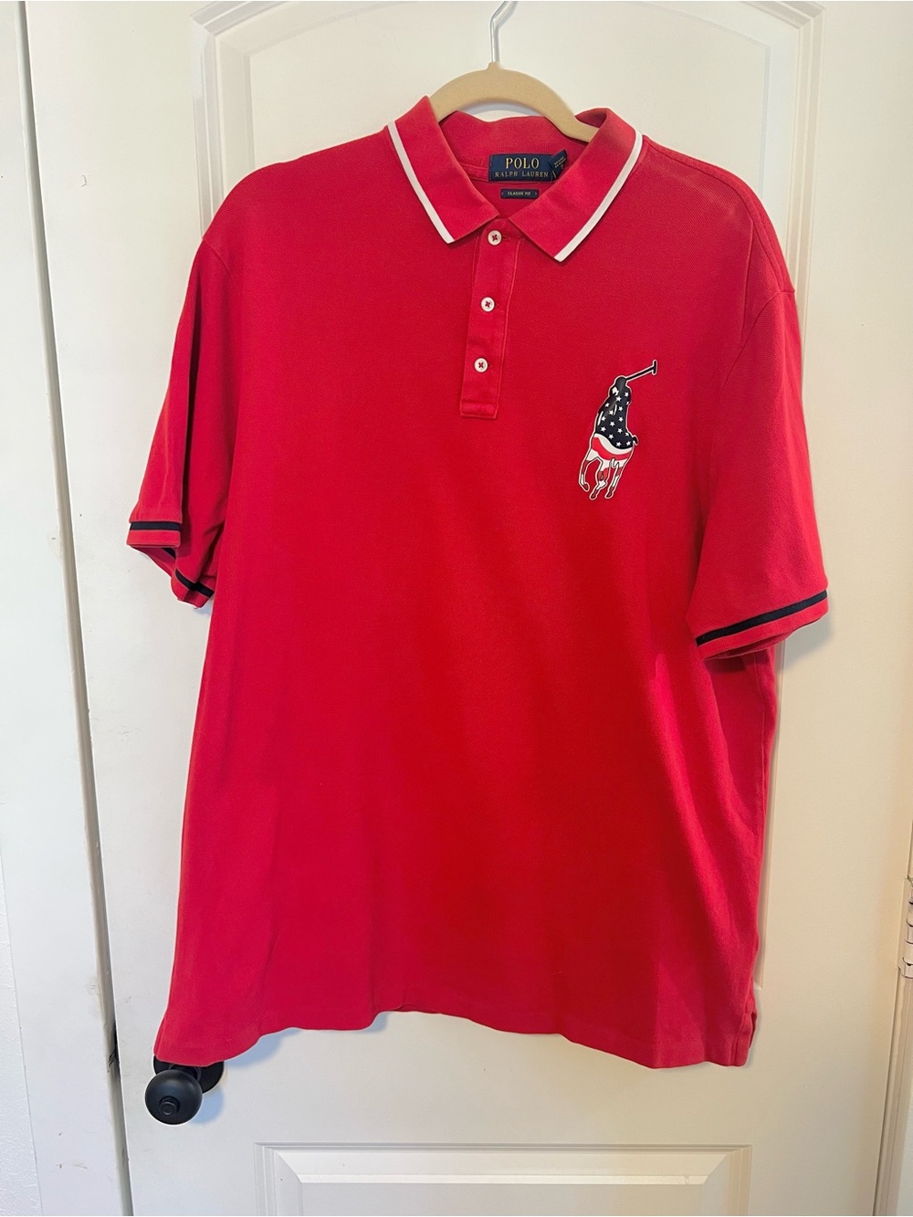 VNTG Y2K Polo Ralph Lauren American Flag Logo Polo